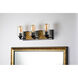 Arcadia 3 Light 22 inch MB Bath Light Wall Light in Matte Black with Gold